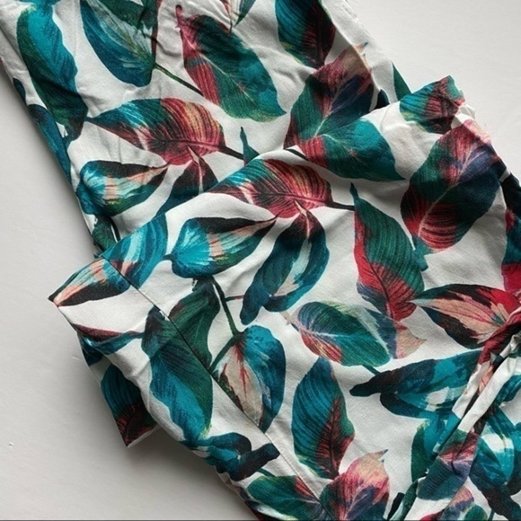 Onia • Topical Leafy Mila Pants • Green Pink White Loose Lightweight - Picture 6 of 8